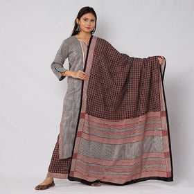  Bagh Block Printed Cotton Long Kurta with Palazzo & Dupatta Set Online l iTokri.com