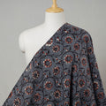 Grey - bagru natural dyed cotton fabric 06 - handcrafted