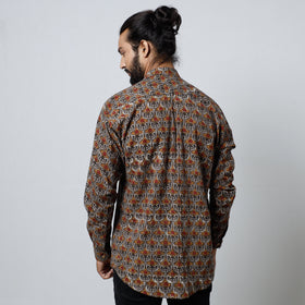 Bagru Block Printed Cotton Men Full Sleeve Shirt