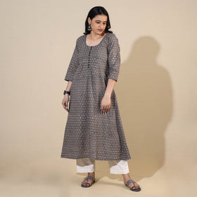 Buy Bagru Hand Block Printed Cotton Long Kurta Online at iTokri.com