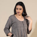 Buy Bagru Hand Block Printed Cotton Long Kurta Online at iTokri.com