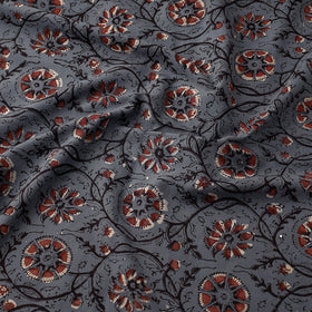 Grey - bagru natural dyed cotton fabric 06 - handcrafted