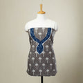  Grey Bagru Print Patchwork Cotton Kurta Material