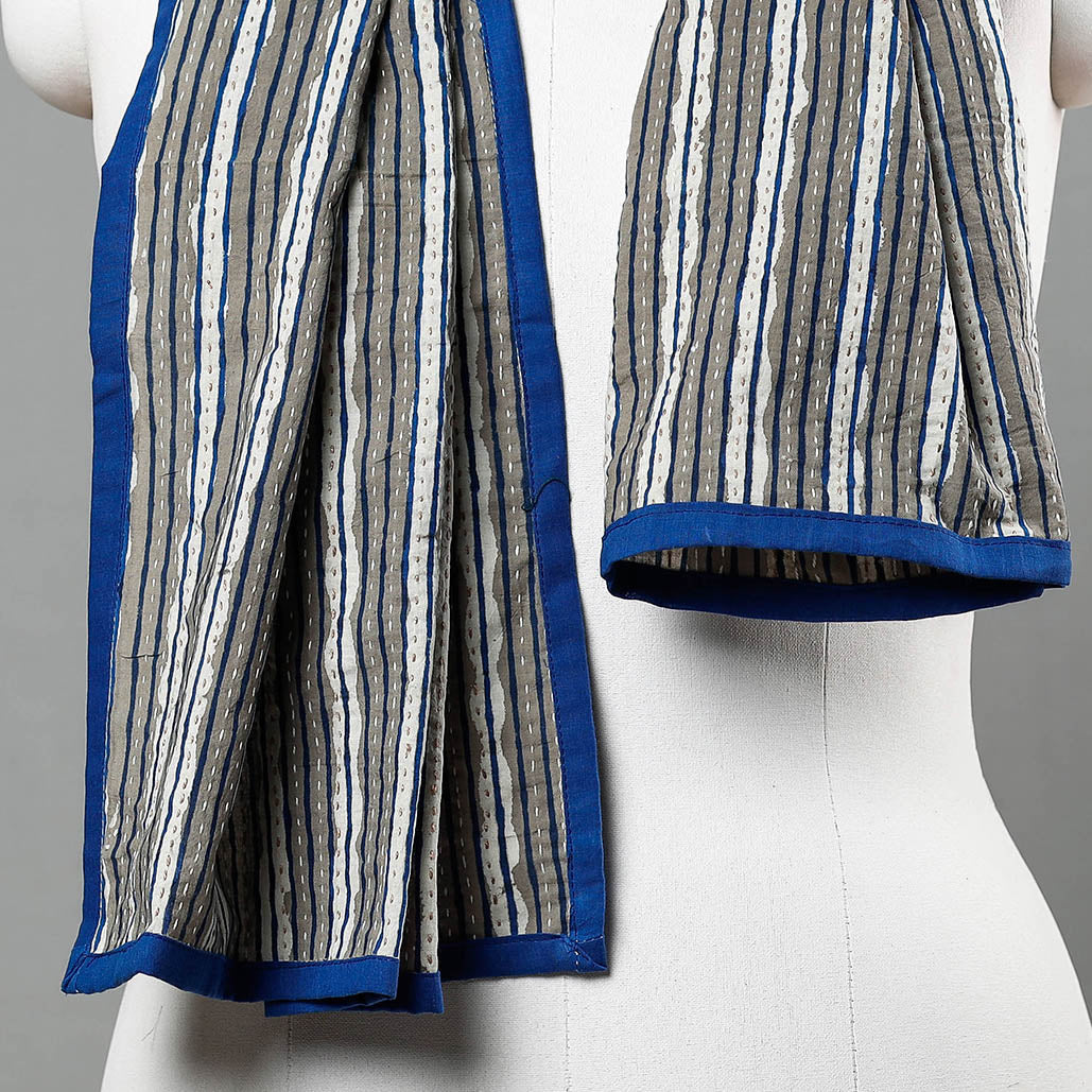 Buy Bagru Block Printed Tagai Work Cotton Stole Online at iTokri.com