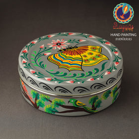 Banaras Handpainted Stainless Steel Chapati Box l iTokri