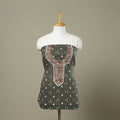 Buy Grey Bandhani Patchwork Cotton Kurta Material