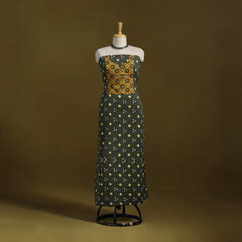 Bandhani patchwork cotton unstitched kurta material (3m) 30