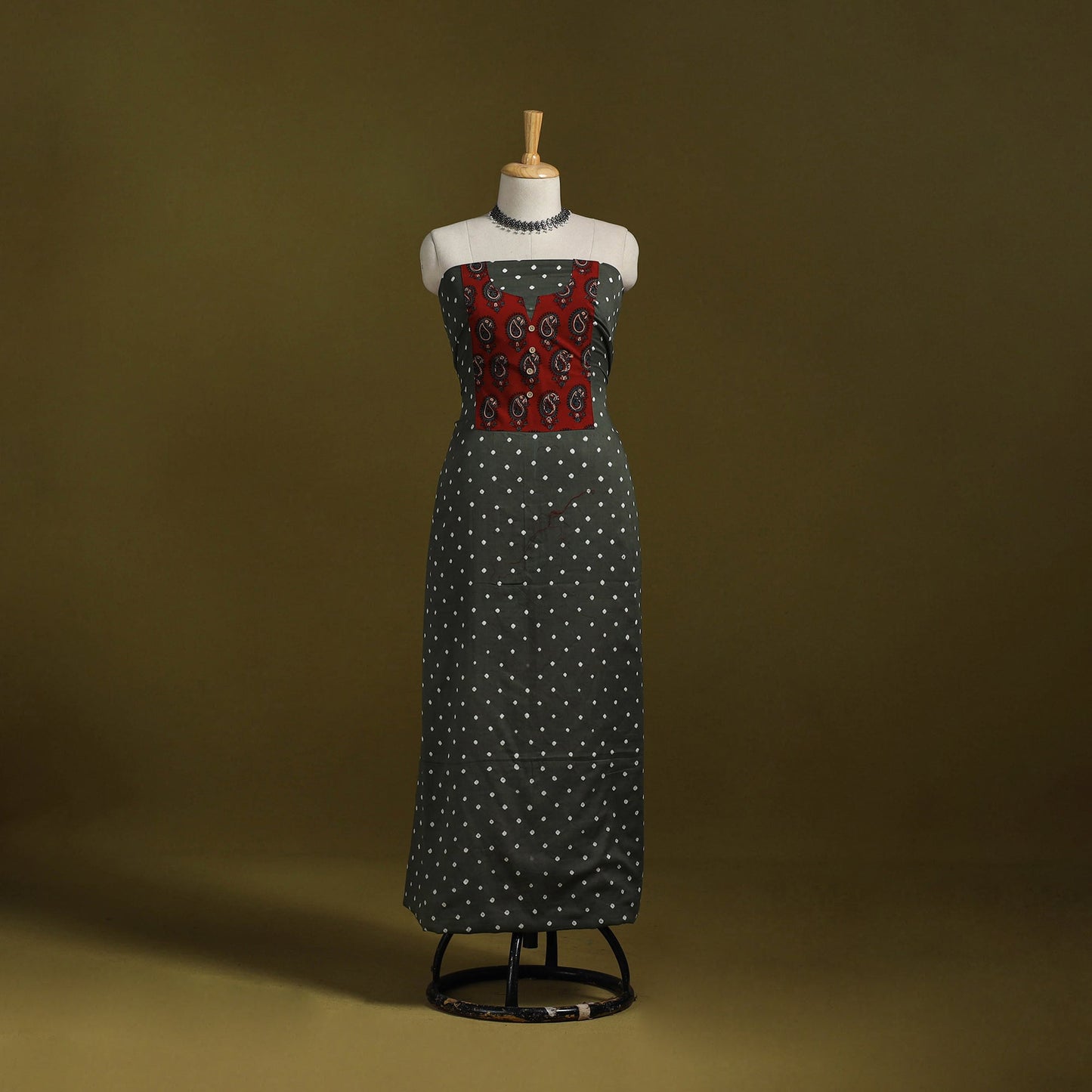 Bandhani patchwork cotton unstitched kurta material (3m) 31