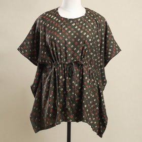 Buy Grey Bandhani Tie & Dye Cotton Kaftan