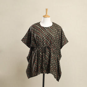 Buy Grey Bandhani Tie & Dye Cotton Kaftan