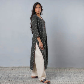  Bandhani Tie-dye Cotton Long Straight Kurta for Women