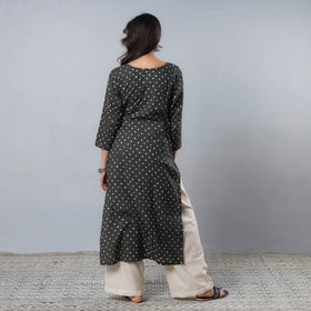  Bandhani Tie-dye Cotton Long Straight Kurta for Women