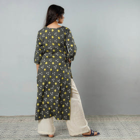  Bandhani Tie-dye Cotton Long Straight Kurta for Women
