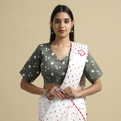 Buy Bandhani Tie-Dye Cotton Stitched Blouse Online at iTokri.com