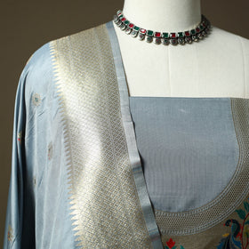 Bangalore silk paithani 3pc unstitched dress material 30