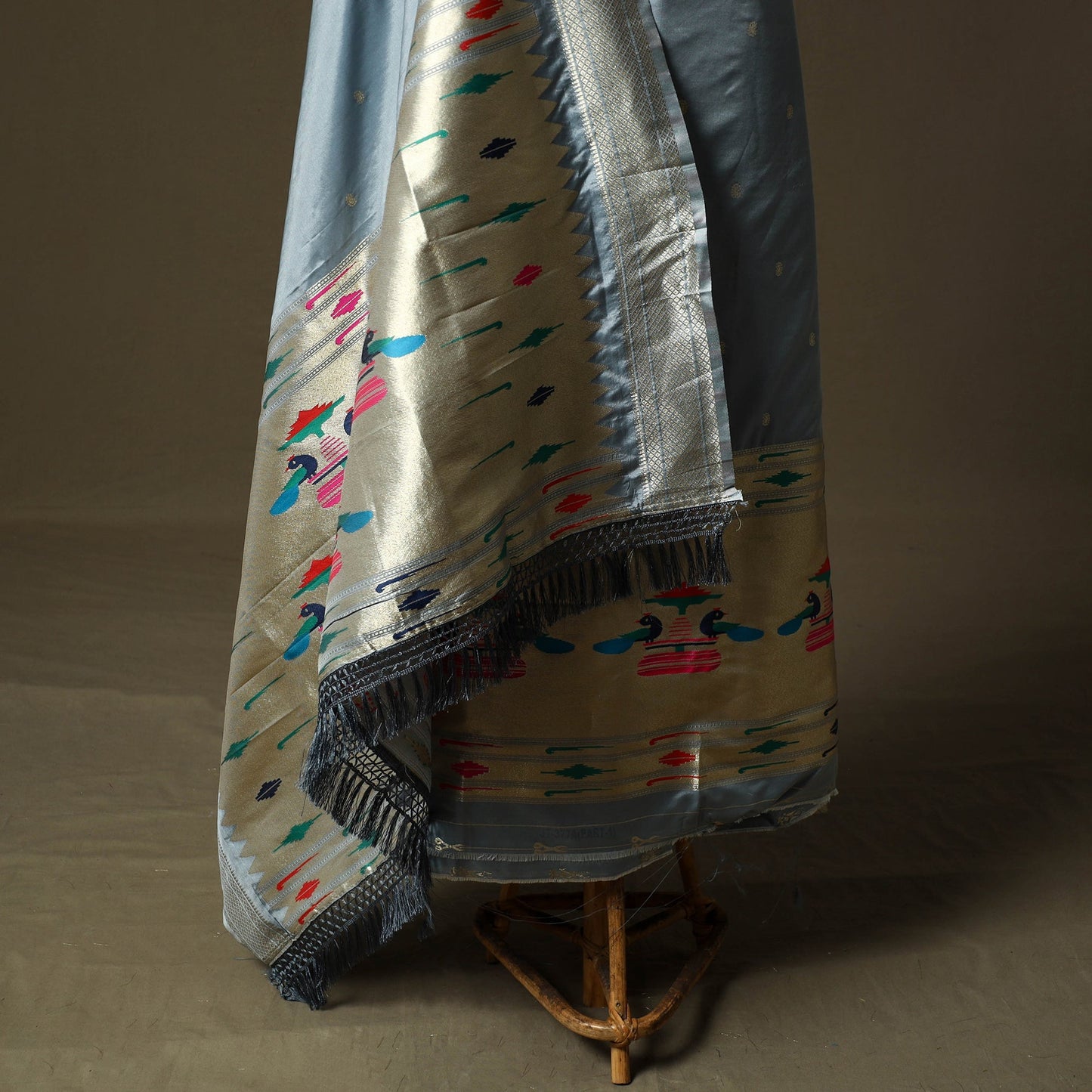 Bangalore silk paithani 3pc unstitched dress material 34