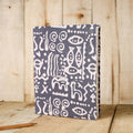 Grey Batik Fabric Cover Handmade Paper Notebook