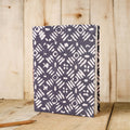 Grey Batik Fabric Cover Handmade Paper Notebook