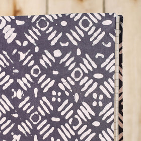 Grey Batik Fabric Cover Handmade Paper Notebook