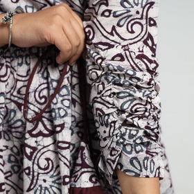 Buy Batik Printed Cotton Angrakha Flared Dress Online at iTokri.com