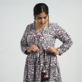 Buy Batik Printed Cotton Angrakha Flared Dress Online at iTokri.com