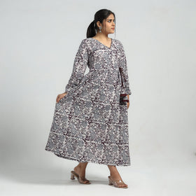 Buy Batik Printed Cotton Angrakha Flared Dress Online at iTokri.com