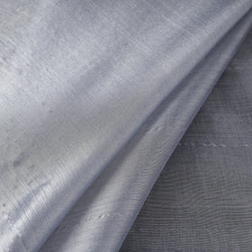 Grey - bengal fine tissue zari plain fabric 04 - handcrafted