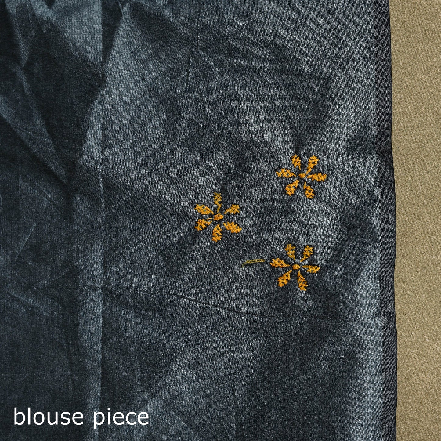 Grey - bengal hand embroidery silk nakshi kantha saree 34