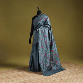 Bengal hand embroidery silk nakshi kantha saree 40