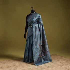 Bengal hand embroidery silk nakshi kantha saree 41