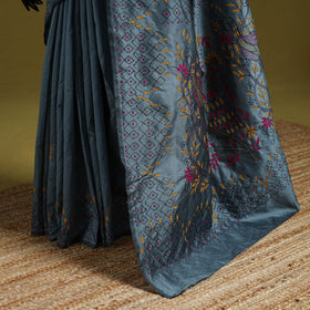 Bengal hand embroidery silk nakshi kantha saree 41