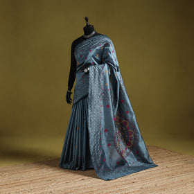 Bengal hand embroidery silk nakshi kantha saree 43