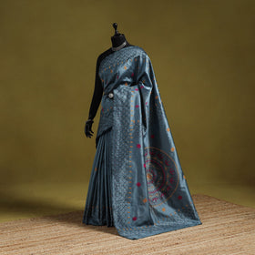 Bengal hand embroidery silk nakshi kantha saree 45