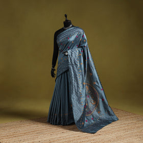 Bengal hand embroidery silk nakshi kantha saree 46