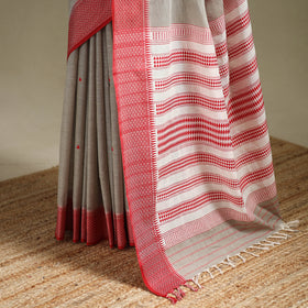 Grey - bengal handwoven cotton begumpuri saree 13