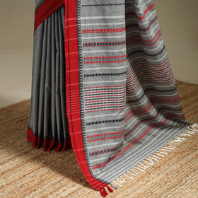 Grey - bengal handwoven cotton begumpuri saree 15