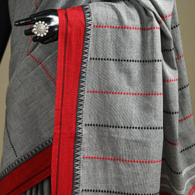 Grey - bengal handwoven cotton begumpuri saree 15