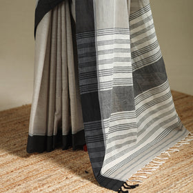 Grey - bengal handwoven cotton begumpuri saree 18