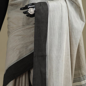 Grey - bengal handwoven cotton begumpuri saree 18