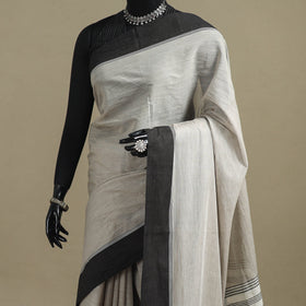 Grey - bengal handwoven cotton begumpuri saree 18