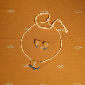 Grey - bengali tant saree with matching jewellery & blouse