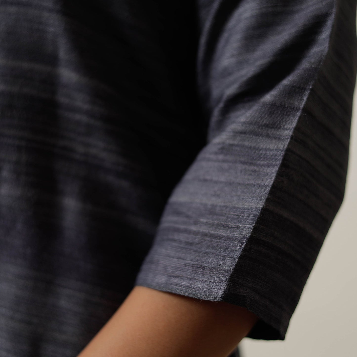 Grey - bhagalpuri handwoven desi tussar silk pintuck