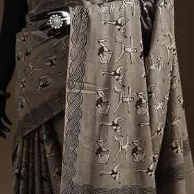 Grey - bindaas art natural dyed cotton saree 06