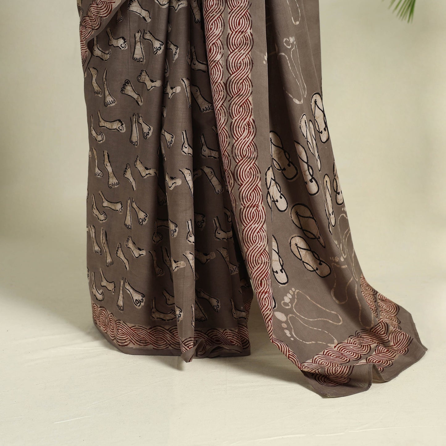  Grey Bindaas Art Natural Dyed Cotton Block Print Saree