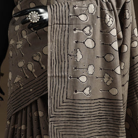 Grey - bindaas art natural dyed cotton saree 10