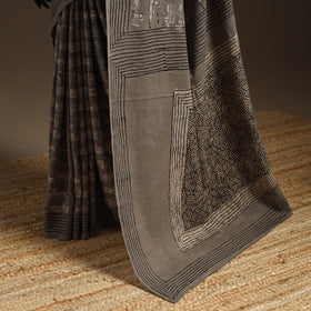 Grey - bindaas art natural dyed cotton saree 14