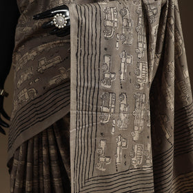 Grey - bindaas art natural dyed cotton saree 14