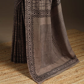 Grey - bindaas art natural dyed cotton saree 16