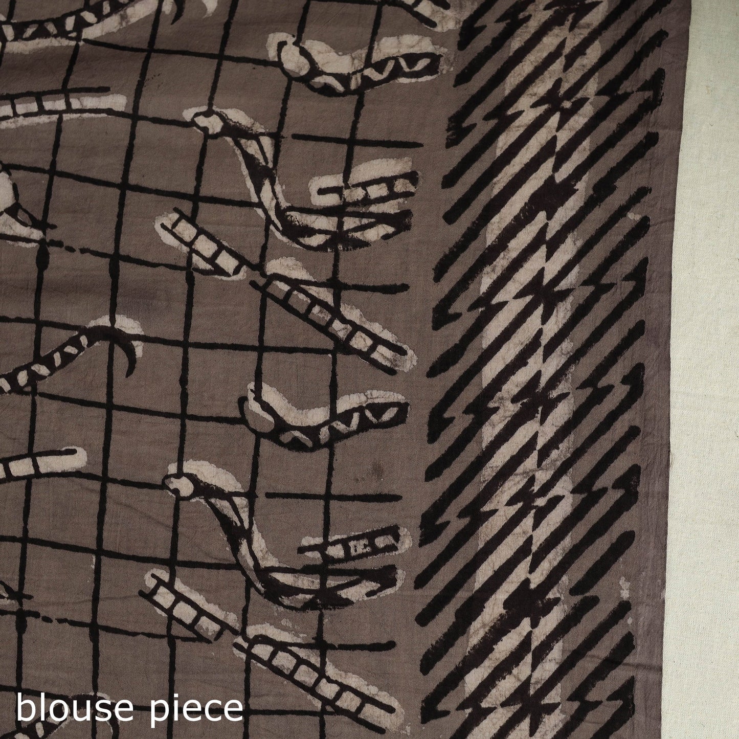 Buy Grey Bindaas Art Natural Dyed Cotton Block Print Saree