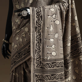 Grey - bindaas art natural dyed cotton saree 24